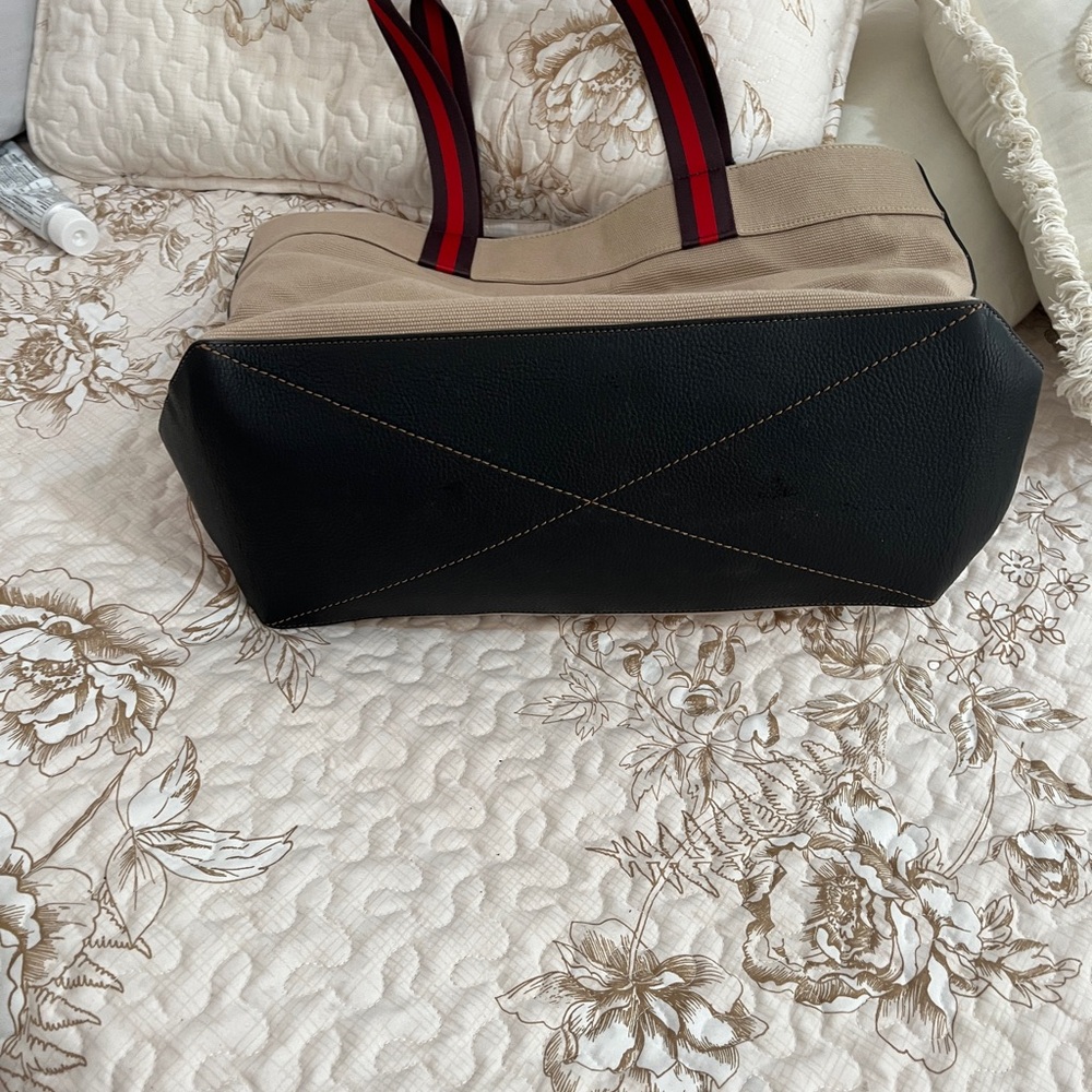 Coach Tan Duffel Bag with Red Accents - Picture 6 of 9